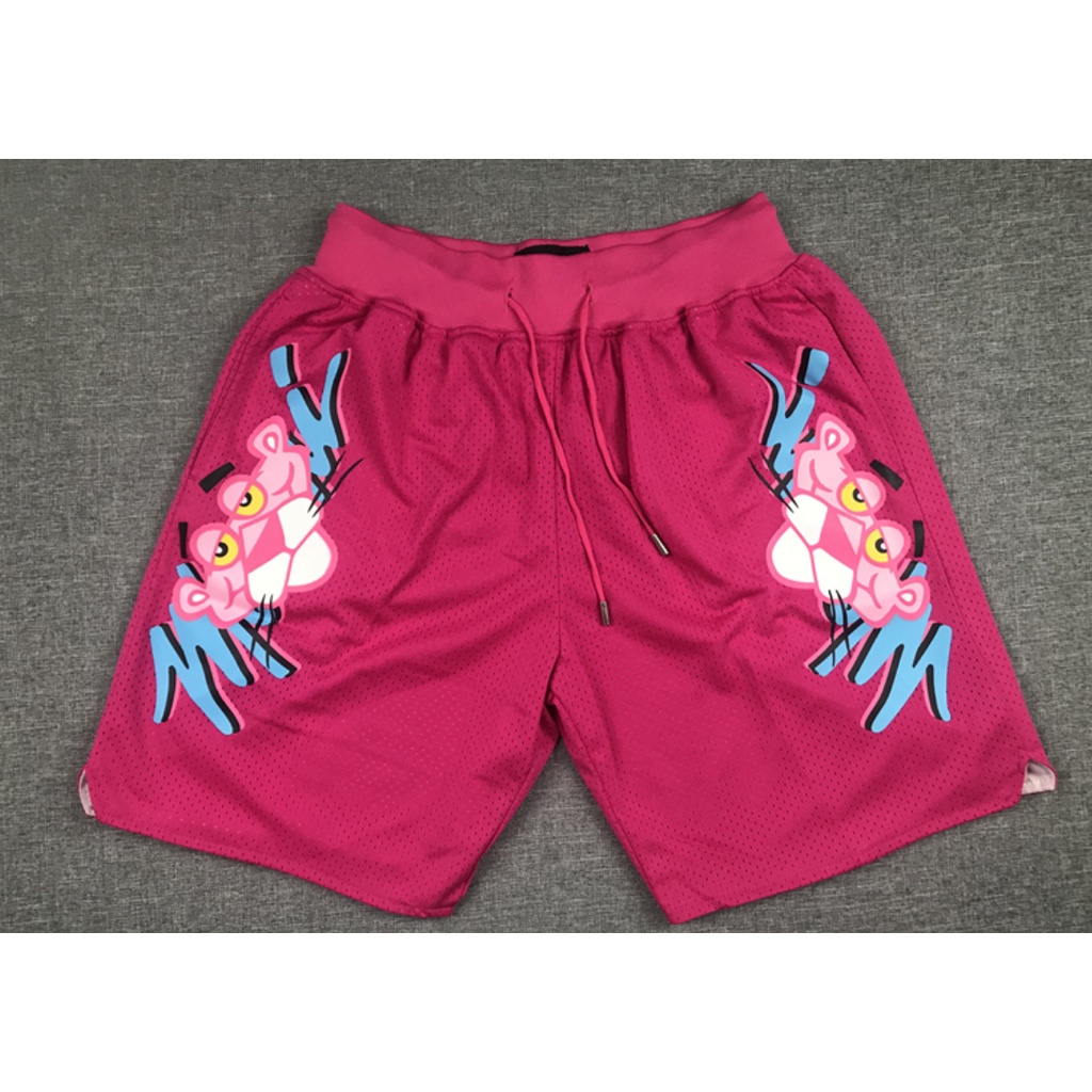 Hàng Có Sẵn Mới Về Quần Short Bóng Rổ Thêu logo pink Panther Dwyane Wade Jimmy Butler Goran Dragic Tyler Herro Cỡ Lớn Màu Hồng Cho Nam