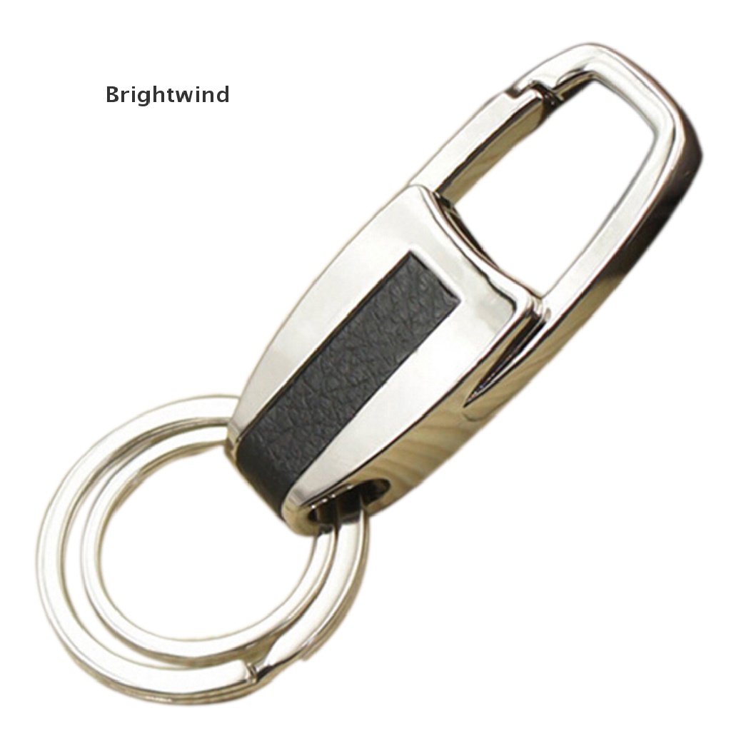 [Brightwind] Men Leather Key Chain Metal Car Key Ring Key Holder Gift Personalized Chains Hot Sell