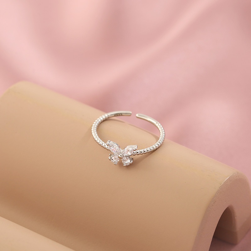 Nhẫn bạc nữ bạc thật 925 DaLiA Jewelry nhẫn bướm bạc cánh hoa hồ điệp tinh tế