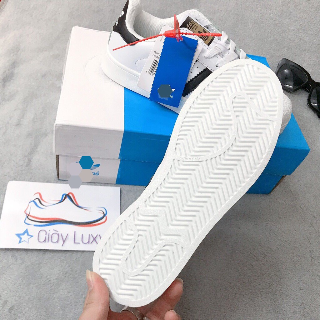 Giày Thể Thao Nam\Nữ Ba Sọc Đen Màu Trắng Da Cao Cấp - AST2 | BigBuy360 - bigbuy360.vn