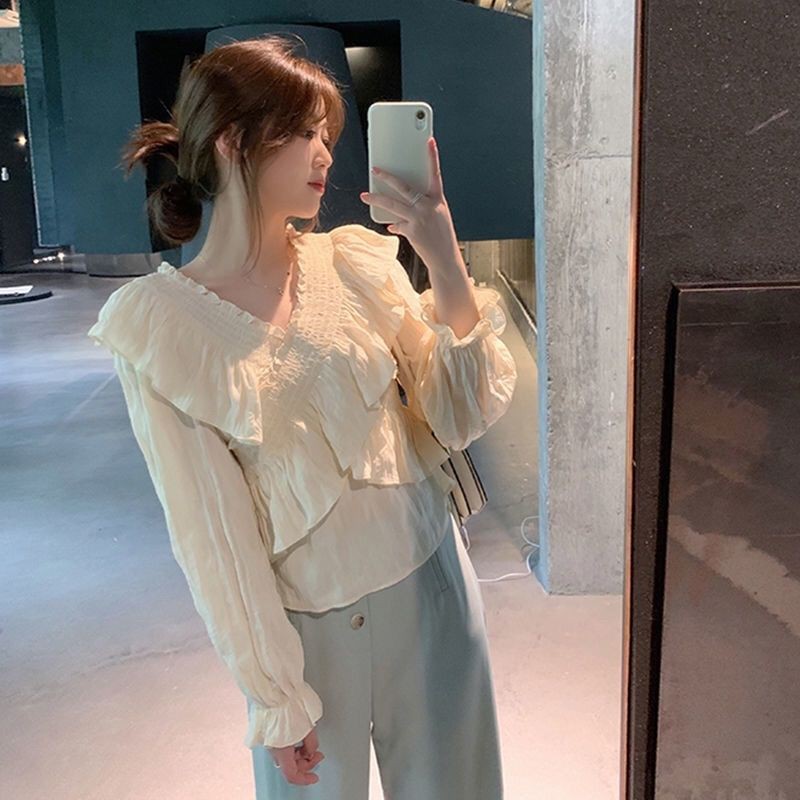 Áo Sơ Mi Chất Chiffon Tay Dài Thiết Kế Ngọt Ngào Thời Trang Mùa Hè | BigBuy360 - bigbuy360.vn