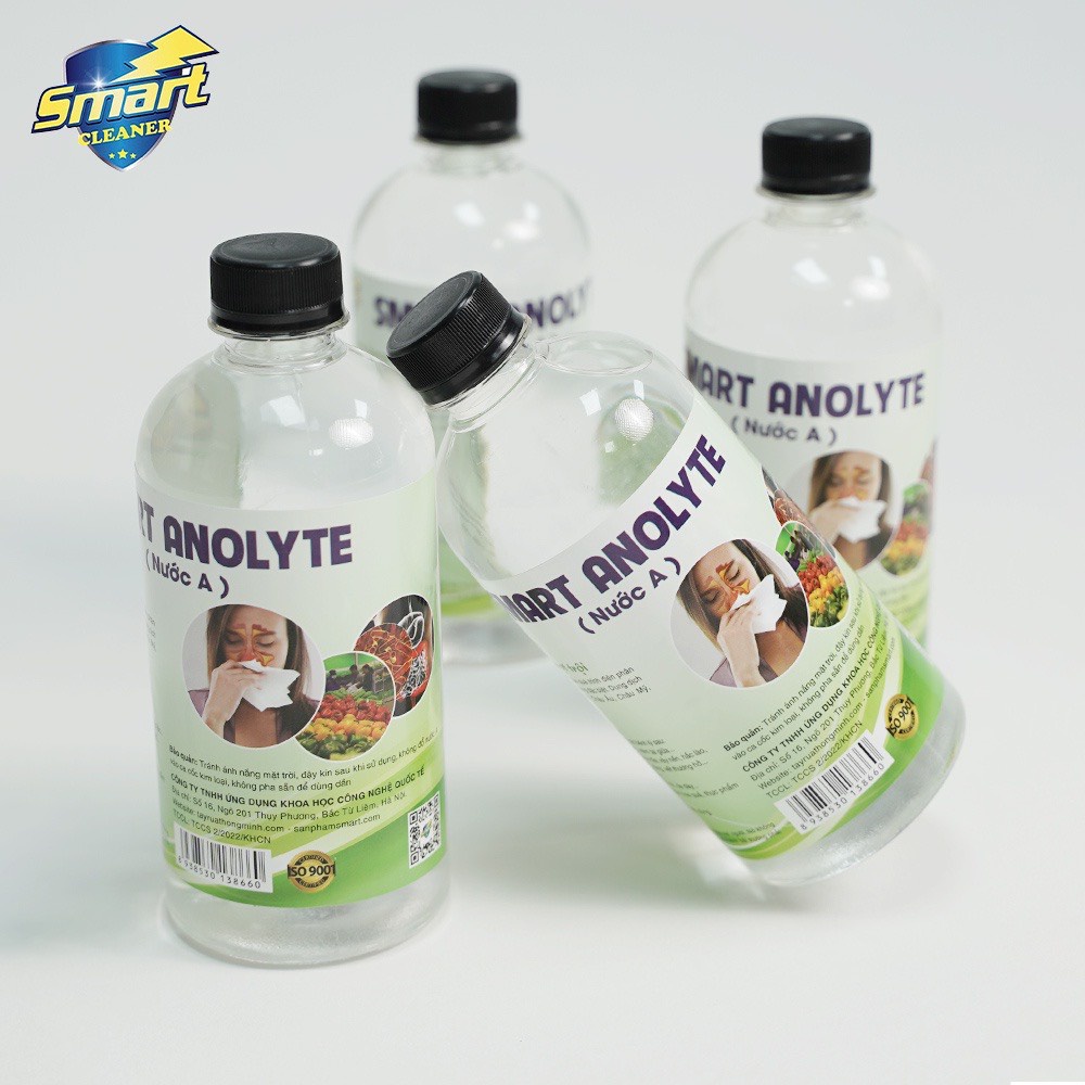 Dung dịch sát khuẩn Anolyte chai 500ml - Nước Smart Anolyte an toàn từ thiên nhiên không kích ứng ( Nước A )