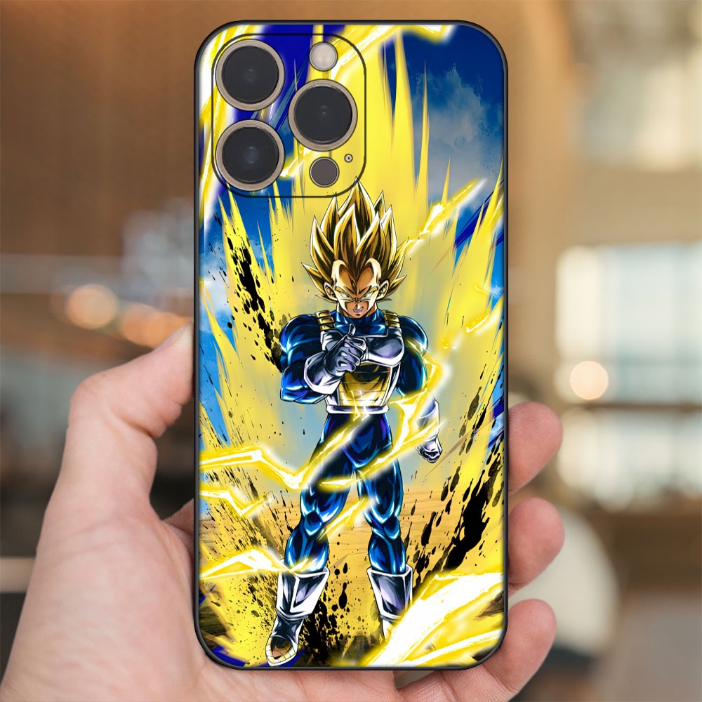 Ốp lưng iPhone 14 Pro dẻo đen cạnh vuông in hình Vegeta Dragon Ball