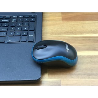 Chuột không dây Logitech M186 - Đen xanh