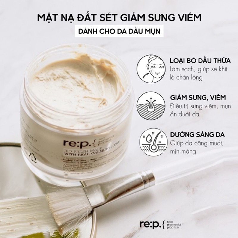 DÙNG THỬ 10G / 20G / Mặt Nạ Đất Sét RE:P Bio Fresh Mask With Real Herbs