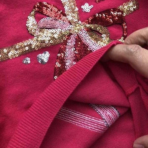 SALE Áo len bé gái đính kim sa hình nơ