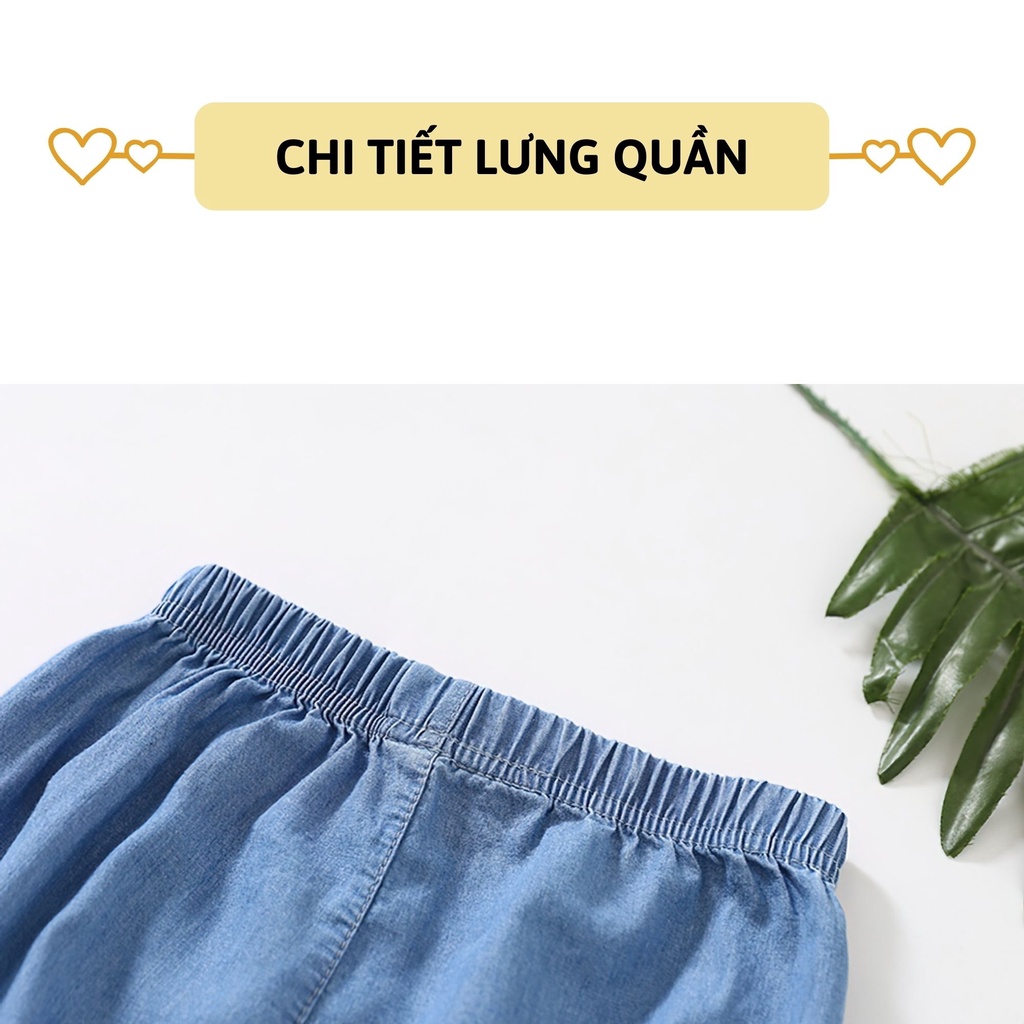 Quần dài bò giấy bé trai bé gái 27Kids quần jean mềm nam nữ vải Tencel cho trẻ từ 4-14 tuổi ULJE2