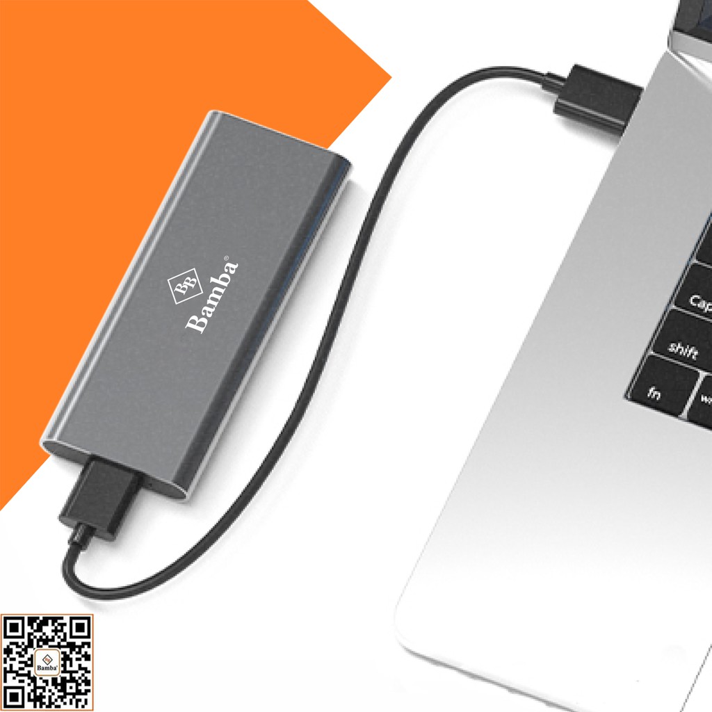 HỘP ĐỰNG Ổ CỨNG SSD M2(NGFF) RA USB 3.0 BAMBA B5 - BOX SSD M2(NGFF) RA USB 3.0 BAMBA B5 - VỎ NHÔM + MÀU BẠC