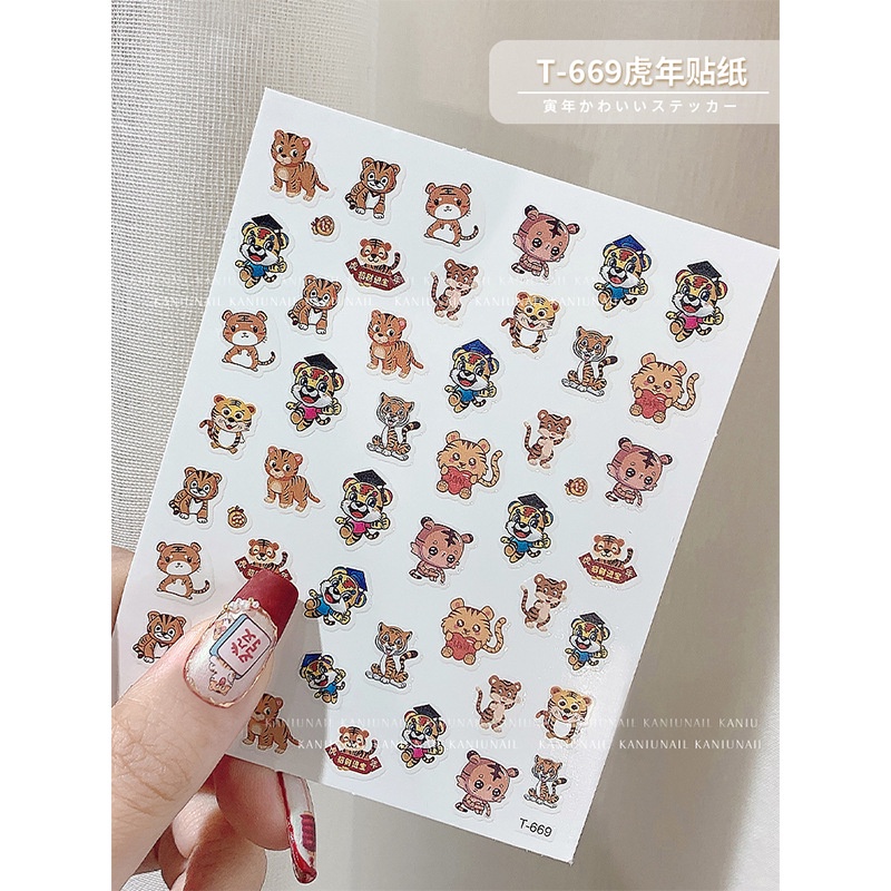 Sticker Bé Cọp Tiger Mẫu Tết 2022 | Hình Dán Móng Tay