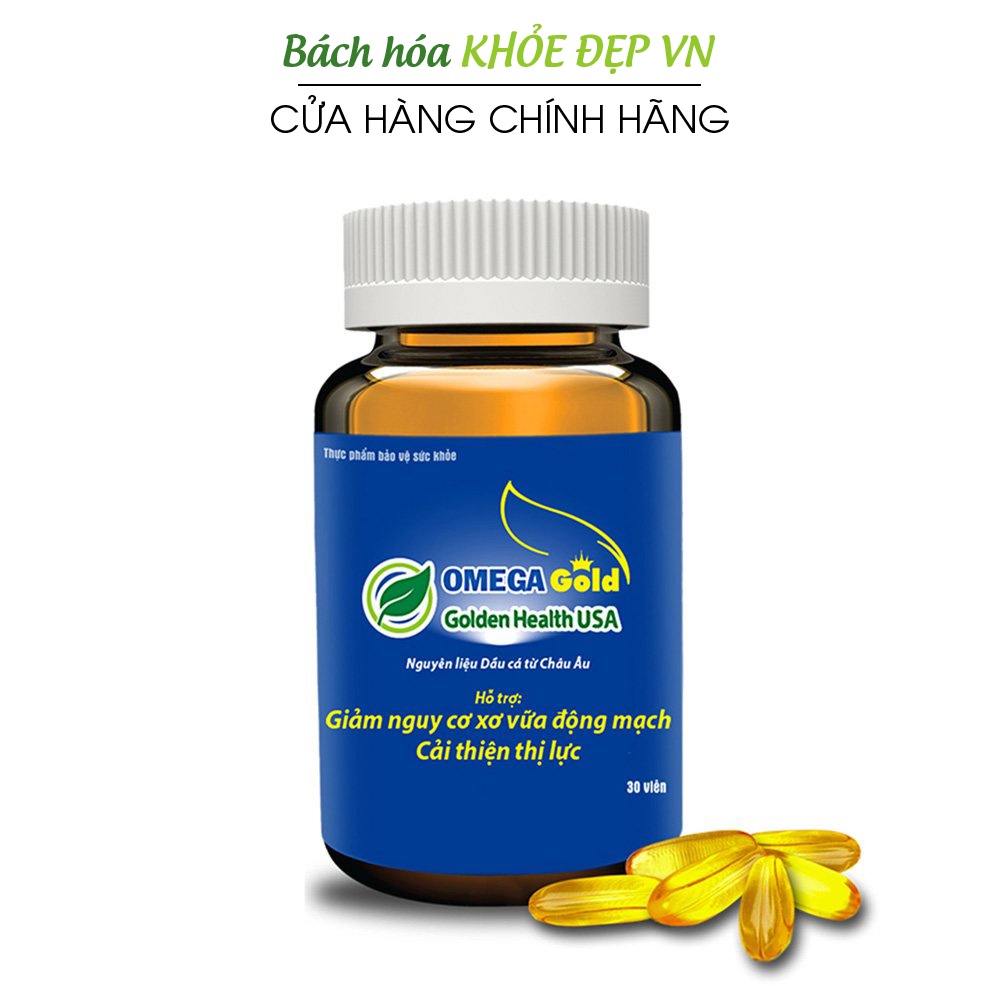 Viên dầu cá omega 3, dầu hạt lanh giúp bổ mắt, khỏe tim mạch, giảm cholesterol - 30 viên [OMEGA GOLD]