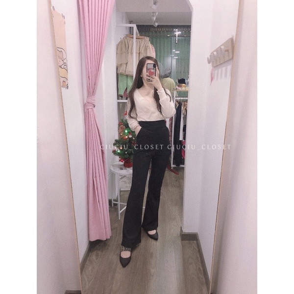 Quần Tây Loe Siêu Tôn Dáng 2 Túi Chất Vải Đẹp Full Size (Sẵn)