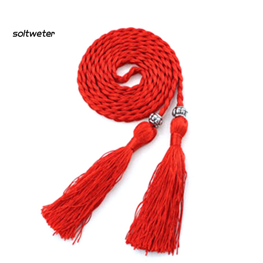 Thắt Lưng Dây Bện Phối Tua Rua Thời Trang Dành Cho Nữ