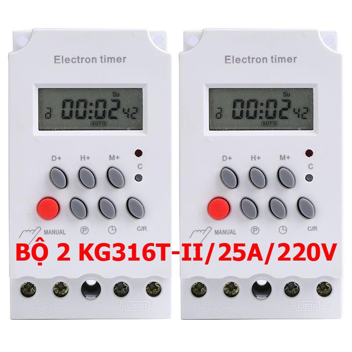 Bộ 2 công tắc hẹn giờ KG316 T-II/25A/220V, bộ hẹn giờ