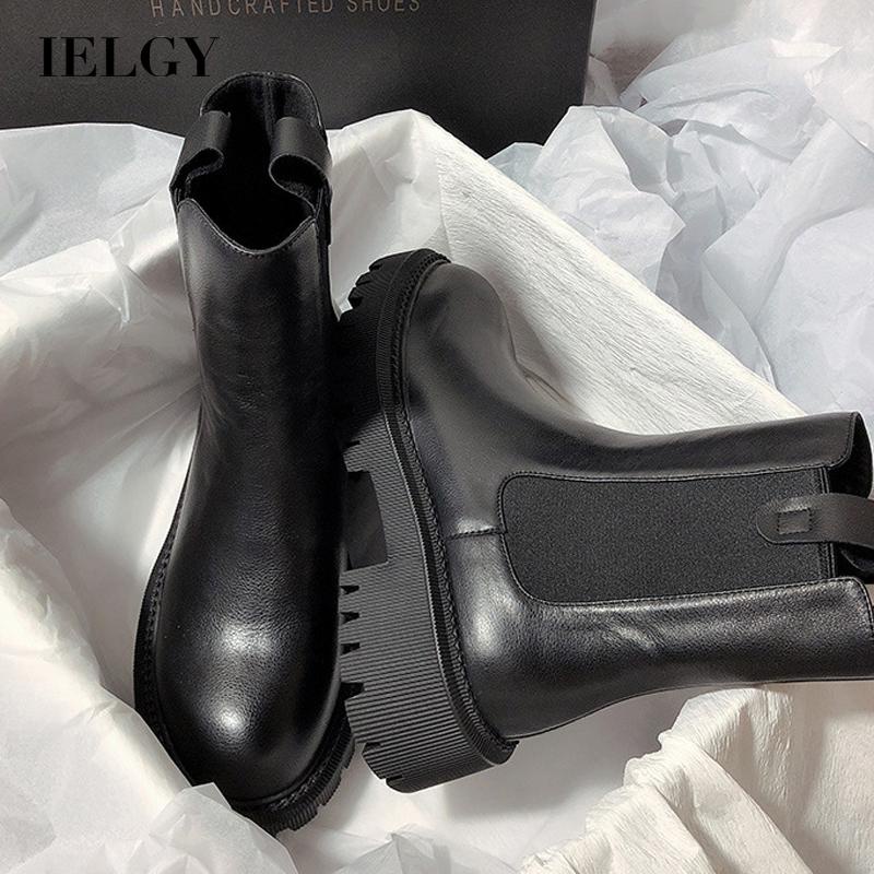 IELGY Giày Bốt Cổ Cao Đến Mắt Cá Chân Đế Dày Giản Dị Cho Nữ