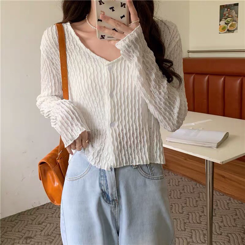 Áo Cardigan Len Dệt Kim Mỏng Ht01 Thích Hợp Cho Nữ | BigBuy360 - bigbuy360.vn