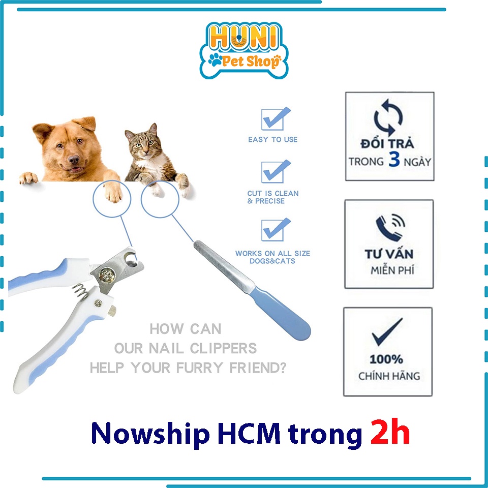 Kiềm cắt móng cho chó mèo - kéo cắt móng 2 size kìm cao cấp cho thú cưng kèm dũa Huni Petshop