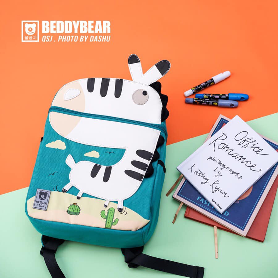 Balo BeddyBear - Beddy Bear Hình Ngựa Vằn Cho bé Trai hoặc Gái từ 3 tuổi trở lên Học Mầm non Thiết kế chống gù.lưng