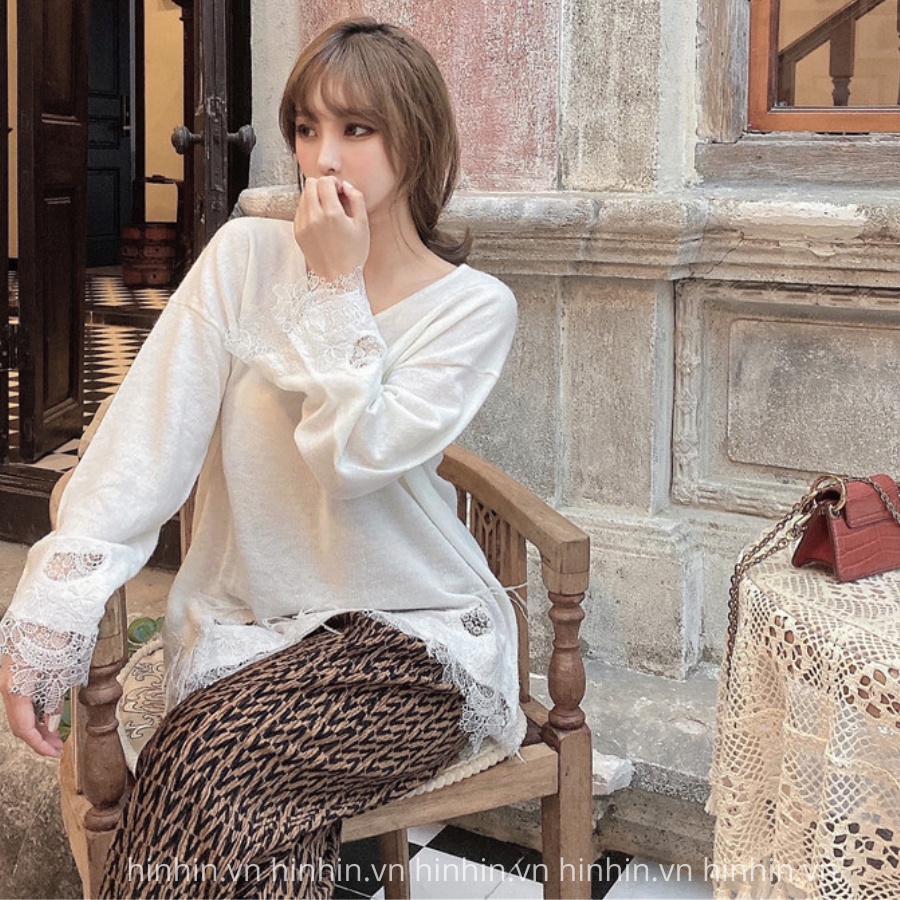 Set áo thun tơ tằm tay ghép ren+ quần thun lạnh hàn quốc siêu sang HS95