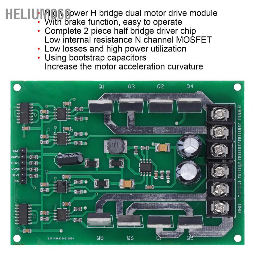 Module điều khiển động cơ kép cầu H DC với chức năng thắng Helium066