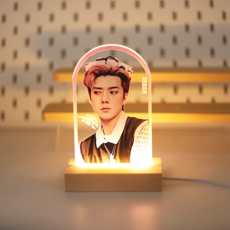 Đèn Ngủ Bằng Gỗ Hình Kpop EXO