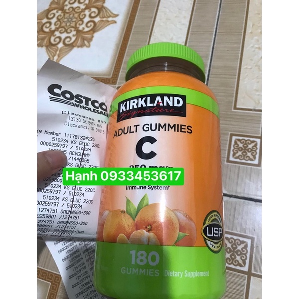 Kirkland Adult Gummies C Kẹo dẻo bổ sung Vitamin C