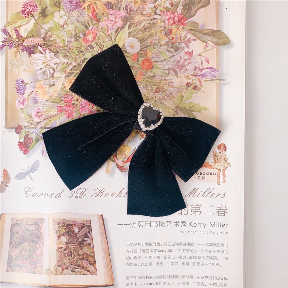 Kẹp Tóc Kim Cương Đen Cho Bé Gái Y2K