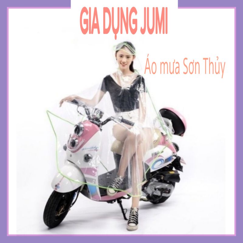 Áo Mưa Trong Suốt Sơn Thuỷ Viền Phản Quang HÀNG CHÍNH HÃNG