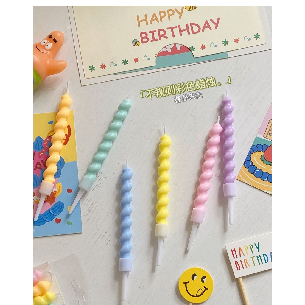 Nến xoắn hồ lô màu pastel