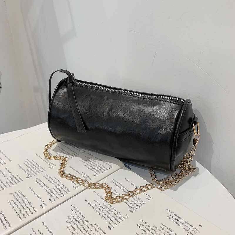 Túi Đeo Vai Hình Trụ Chất Liệu Da Mềm Phong Cách hip hop Thời Trang Mùa Xuân 2022 Cho Nam Và Nữ