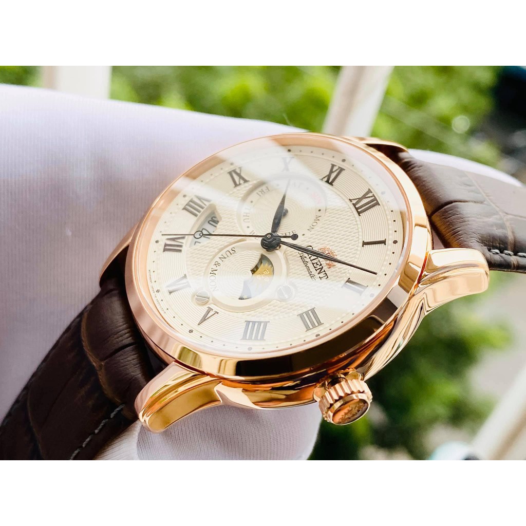 Đồng hồ nam chính hãng Orient Sun and Moon Gen 3  SAK00001Y - Máy cơ tự động - Kính Sapphire - Made In Japan