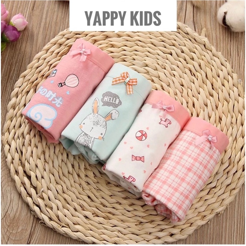 Quần chip đùi bé gái,chất cotton mềm mịn, set 3 chiếc quần lót cho bé từ 8-22kg