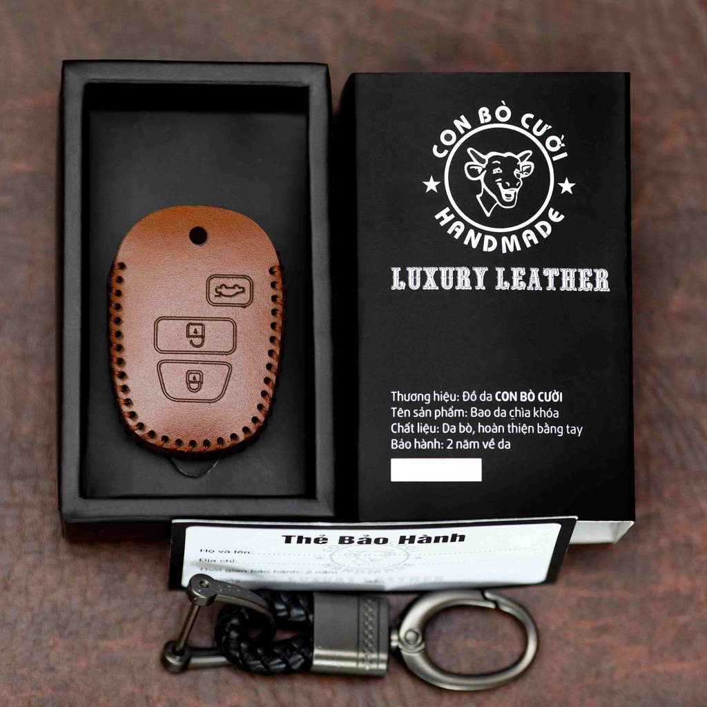 Bao Da Chìa Khóa Ô tô Toyota Vios E 19-21, E&G 14-18, Da Bò Nhập Khẩu ITALIA, Khắc Tên & Số ĐT Chủ Xe