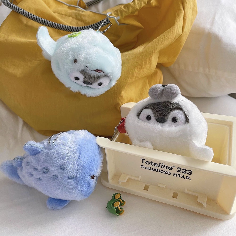 Móc Khóa Cá Voi / Chim Cánh Cụt Nhồi Bông Hoạt Hình Đáng Yêu