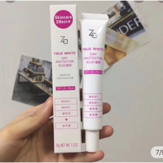 Kem lót dưỡng trắng da chống nắng ban ngày Za True White Day Protector SPF 26 PA++ 35g