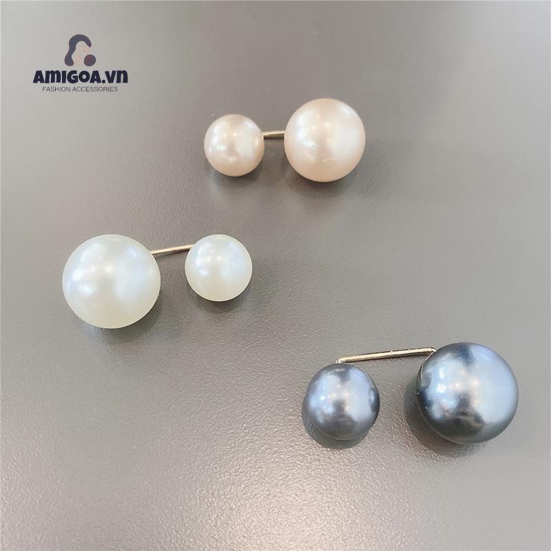 ✨✨TRÂM KẸP GHIM CÀI CỔ ÁO ĐÍNH HẠT NGỌC TRAI NHÂN TẠO TRẮNG ĐEN