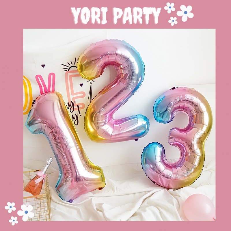 Bong Bóng Số Size Đại 80Cm Đủ Màu Sắc Chụp Ảnh Sinh Nhật Trang Trí Sinh Nhật - Yori Party