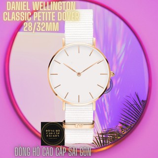 Đồng Hồ Nữ DW Classic Petite Dover Size 28/32mm , Mặt Trắng , Dây Nato Trắng , Fullbox Hãng