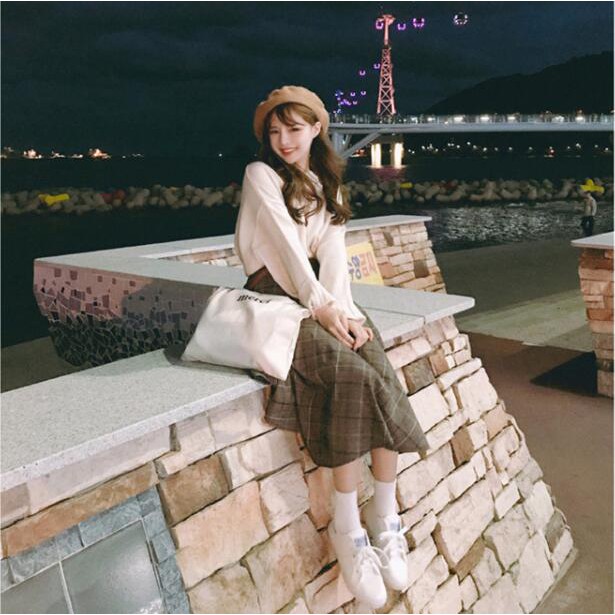 Chân Váy Dài Qua Gối Họa Tiết Sọc Caro Thời Trang Cho Nữ | BigBuy360 - bigbuy360.vn