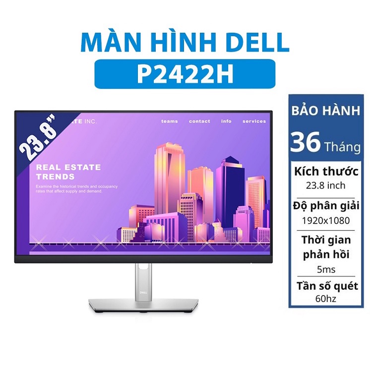 Màn hình máy tính Dell P2422H 23.8 inch FHD Chính hãng BH 3 năm