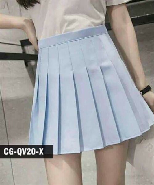 Chân váy xếp ly ngắn chữ A chất kaki