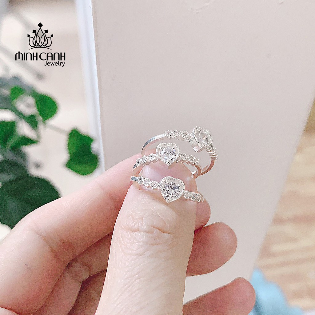 Nhẫn Bạc Nữ Hình Trái Tim Đính Đá - Minh Canh Jewelry