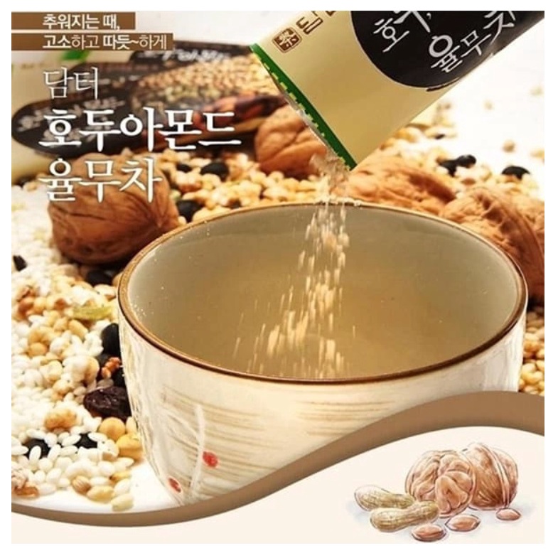 Hộp 2 Gói Bột Ngũ Cốc Dinh Dưỡng từ hạt Hạnh Nhân - Óc Chó Walnuts, Almonds Job's Tears Tea 18g - Hàn Quốc