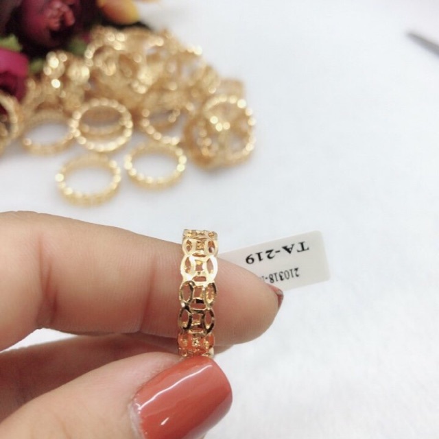 Nhẫn kim tiền dát vàng 18k loại đẹp