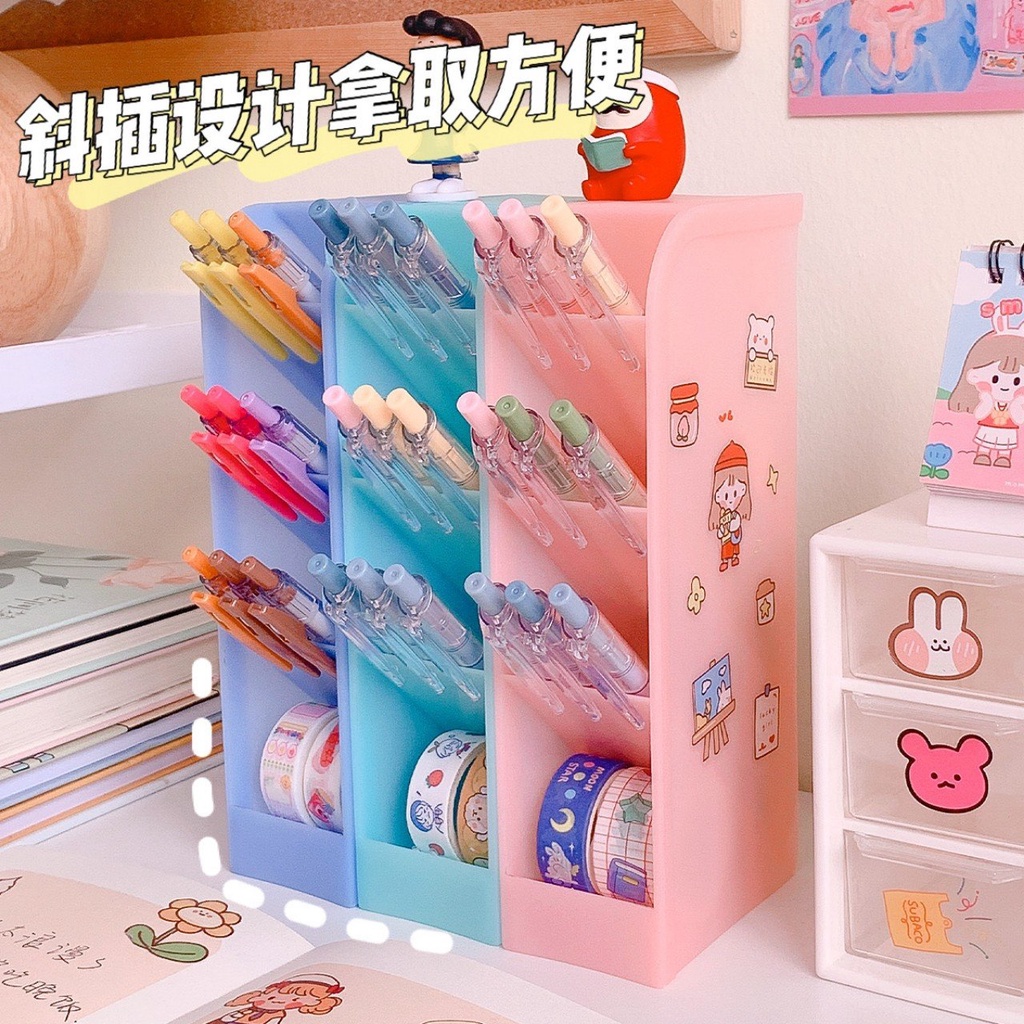 Đồ cắm bút 4 tầng decor bàn học có 3 màu siêu đẹp - shopliam