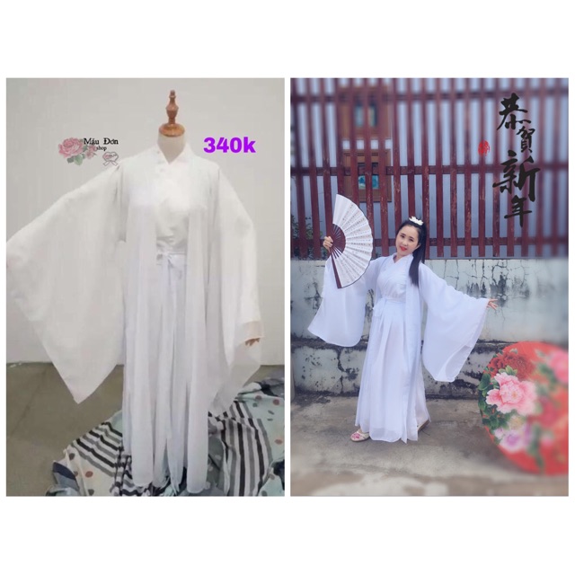 Hán phục áo choàng trắng ( hàng ord)