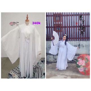 Hán phục áo choàng trắng ( hàng ord)