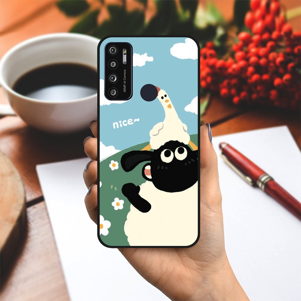 Ốp lưng Vsmart Joy 3/Joy 4/Active 3/Bee 3/Live/...dẻo đen hình Cừu xanh