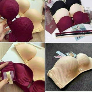 Áo ngực cúp ngang chống tụt thần thánh siêu đẩy không dây tha hồ diện đầm sexy