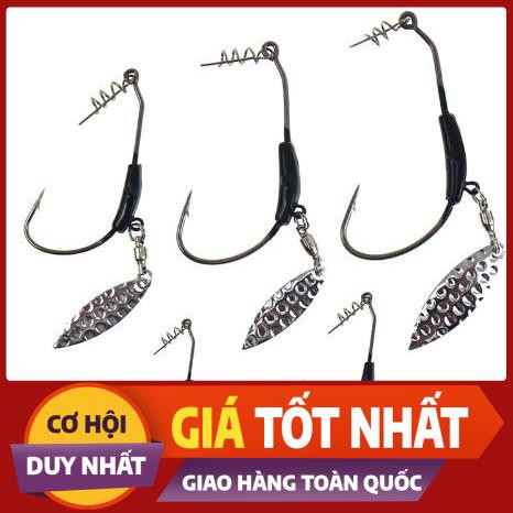 [ Xả Nhanh] lưỡi câu lure, lưỡi câu móc mồi mềm, nhái giả, nhái thật có thìa xoay