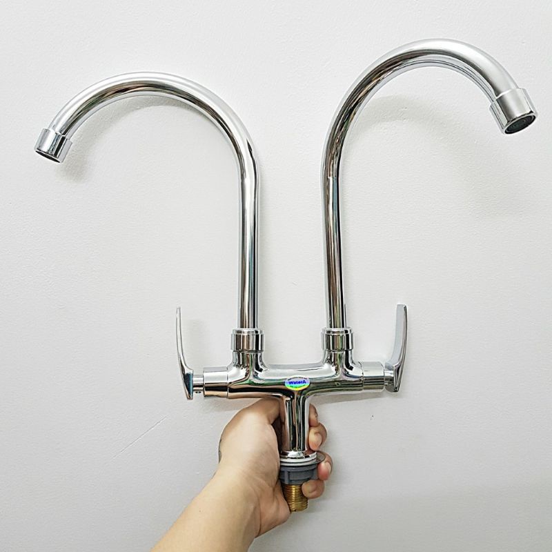 Vòi rửa chén bát đôi,vòi rửa chén 2 cần thau xịn